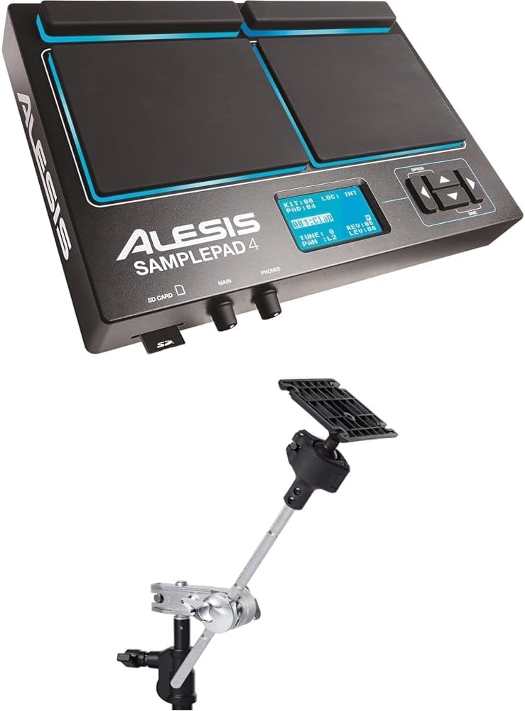 Alesis Sample Pad 4 - Compact Percussion and Sample Triggering Instrument with 4 Velocity-Sensitive Pads, 25 Drum Sounds and SD/SDHC Card Slot