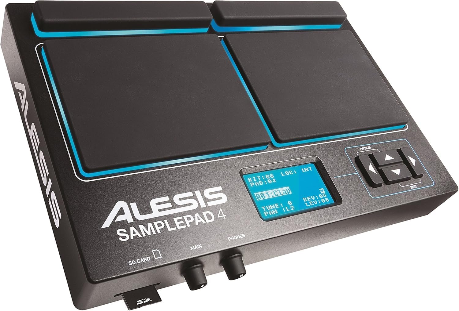 Alesis Sample Pad 4 - Compact Percussion and Sample Triggering Instrument with 4 Velocity-Sensitive Pads, 25 Drum Sounds and SD/SDHC Card Slot
